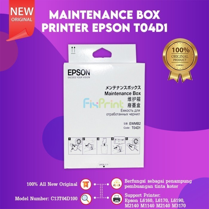 Kotak Pemeliharaan Maintenance Box Epson T04D1 L11050 L4160 L14150