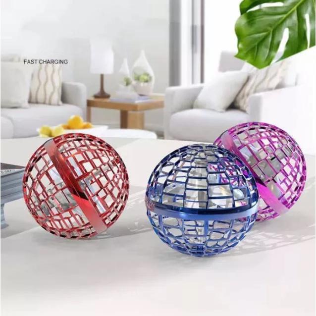 Klik Toys Drone Bola Terbang UFO Ajaib FlyNova Spinner Toys LED Mini Remote On Off - MERAH