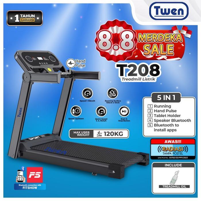 TWEN T205 T208 Treadmill Elektrik Treadmill Listrik Treadmill Multifungsi Treadmill Murah Treadmil