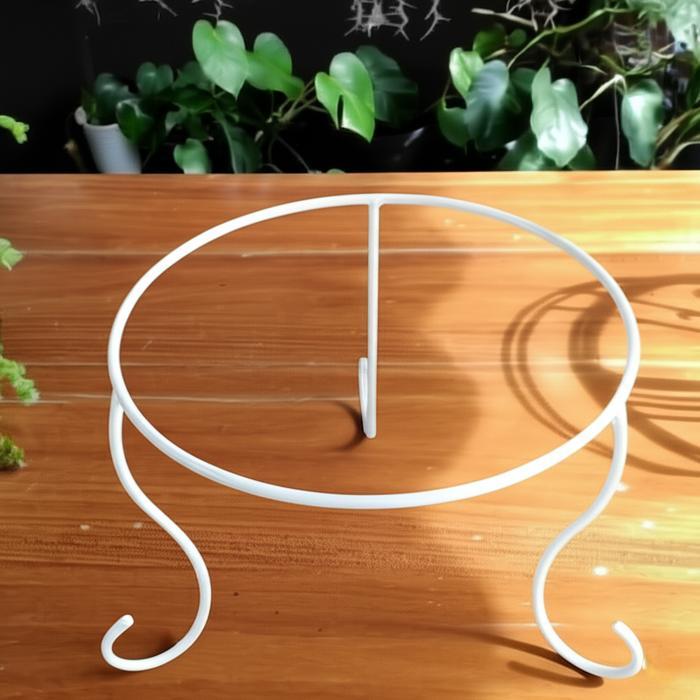 STANDING POT BESI GUCI/RAK BUNGA MURAH/RAK BUNGA BESI/STANDING POT Minimalis - Putih, Ukuran Pot 15