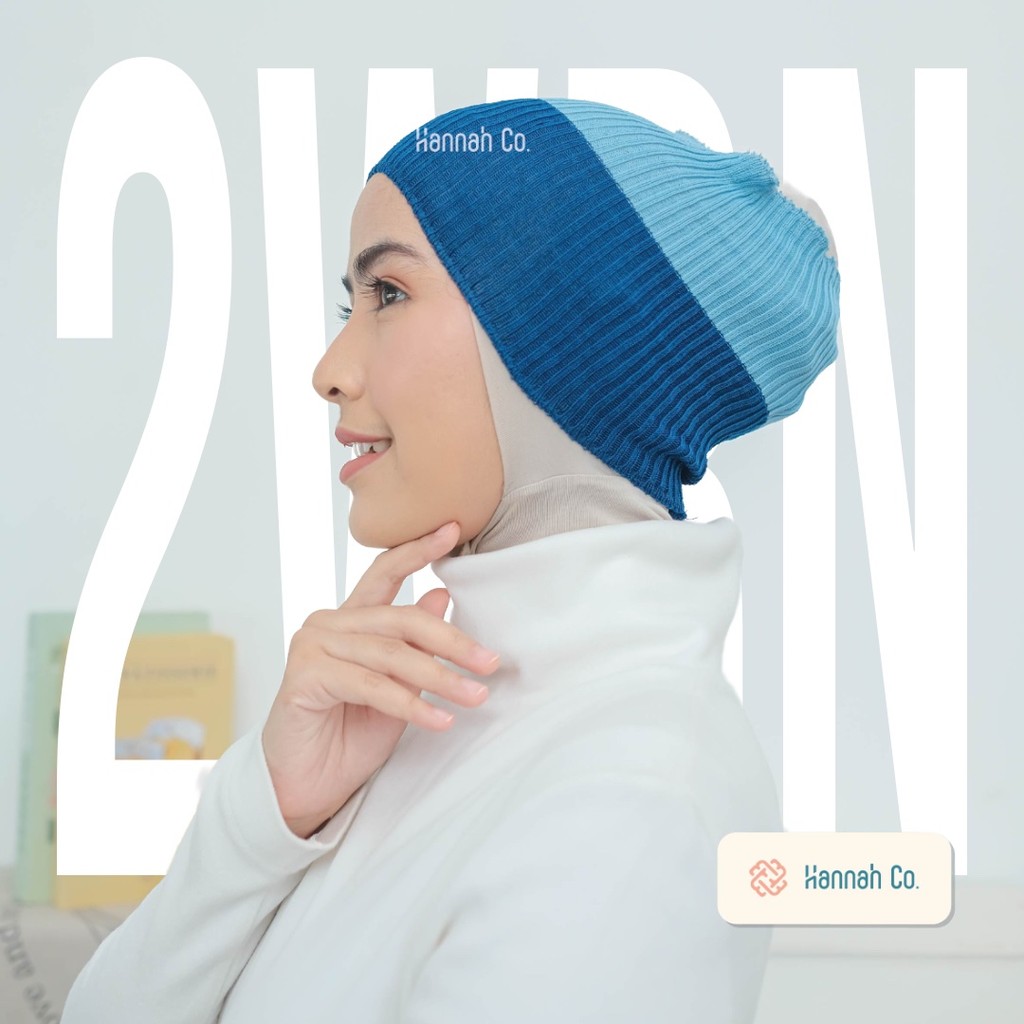 Ciput Rajut Bandana 2 Warna – Inner Hijab Adem Lembut Nyaman (1 Pcs)