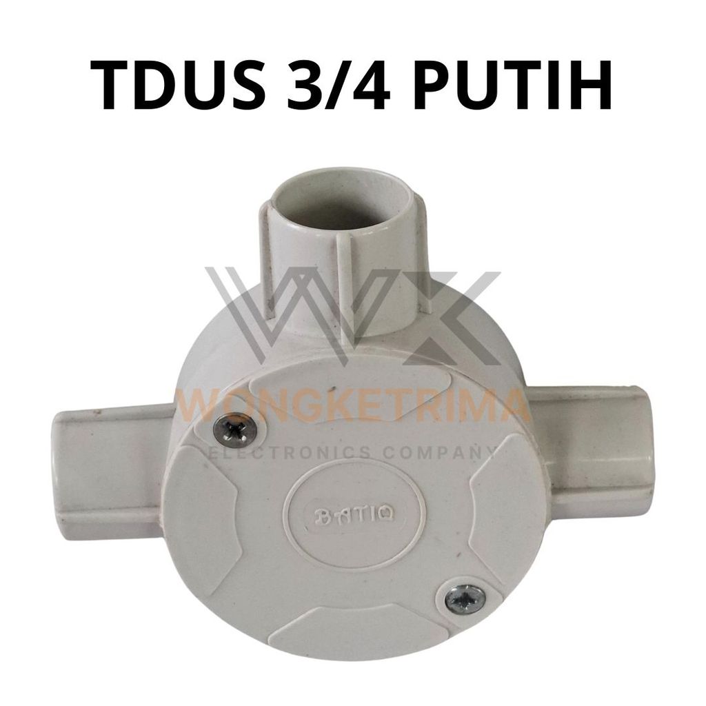 T Dus Listrik 3/4 Inch Warna Putih Untuk Instalasi Pipa Listrik