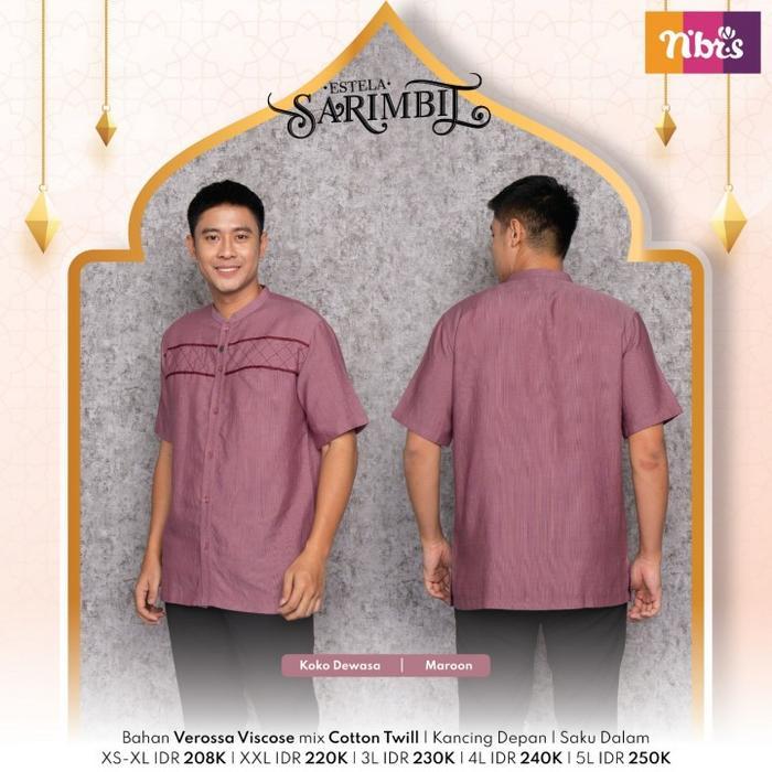 NIBRAS ESTELA KOKO LENGAN PANJANG SALE - MAROON, XS
