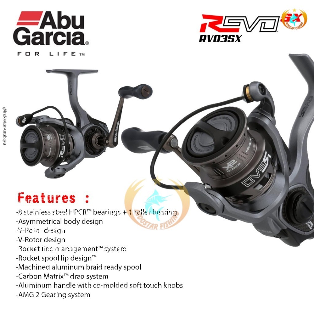 ABU GARCIA Revo 3 SX Gen 3 Spinning Reel Smooth Gear & Drag Maksimal