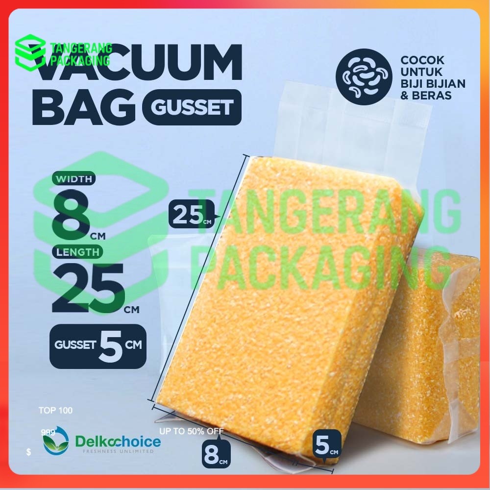Plastik Vacuum Gusset Nylon Beras / Cemilan / Bubuk