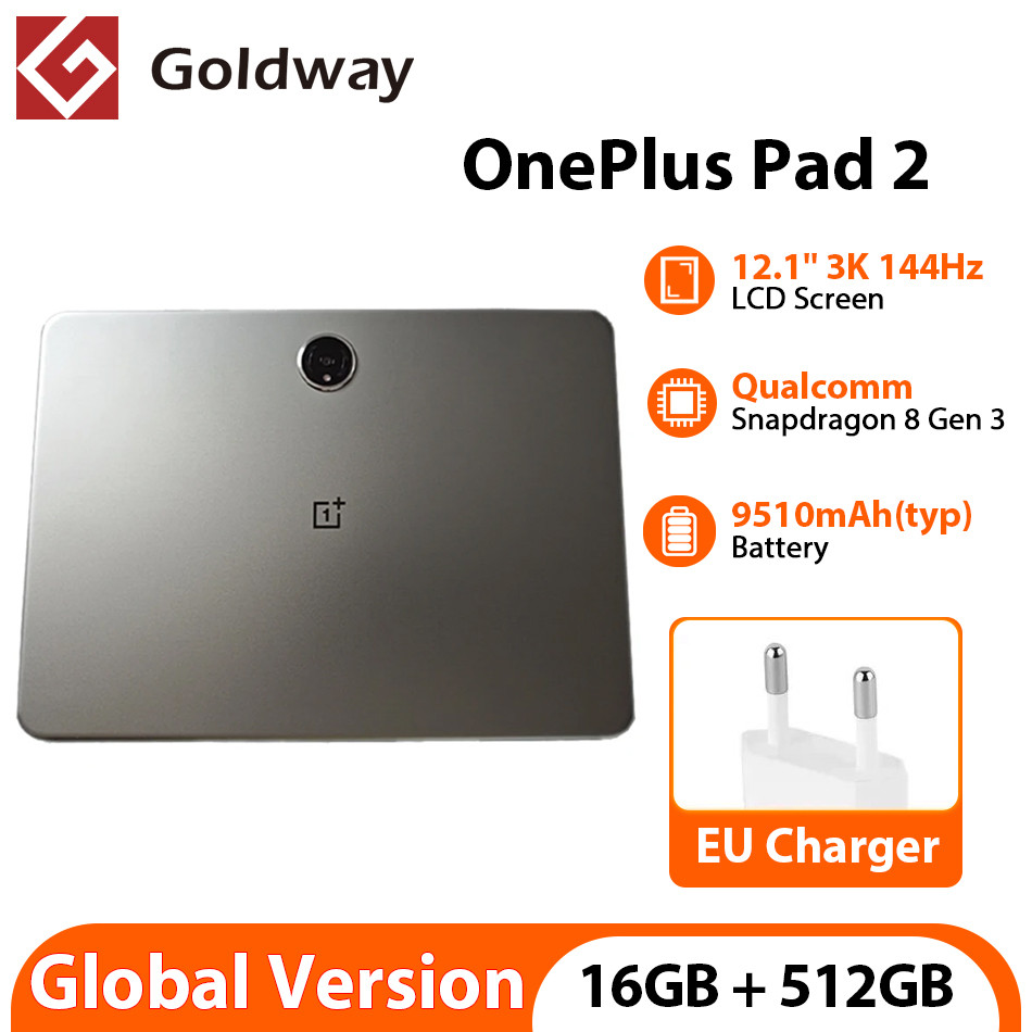 Global Version OnePlus Pad 2 Snapdragon 8 Gen 3 12.1'' 3K 144Hz LCD Screen 9510mAh Battery 67W SUPER