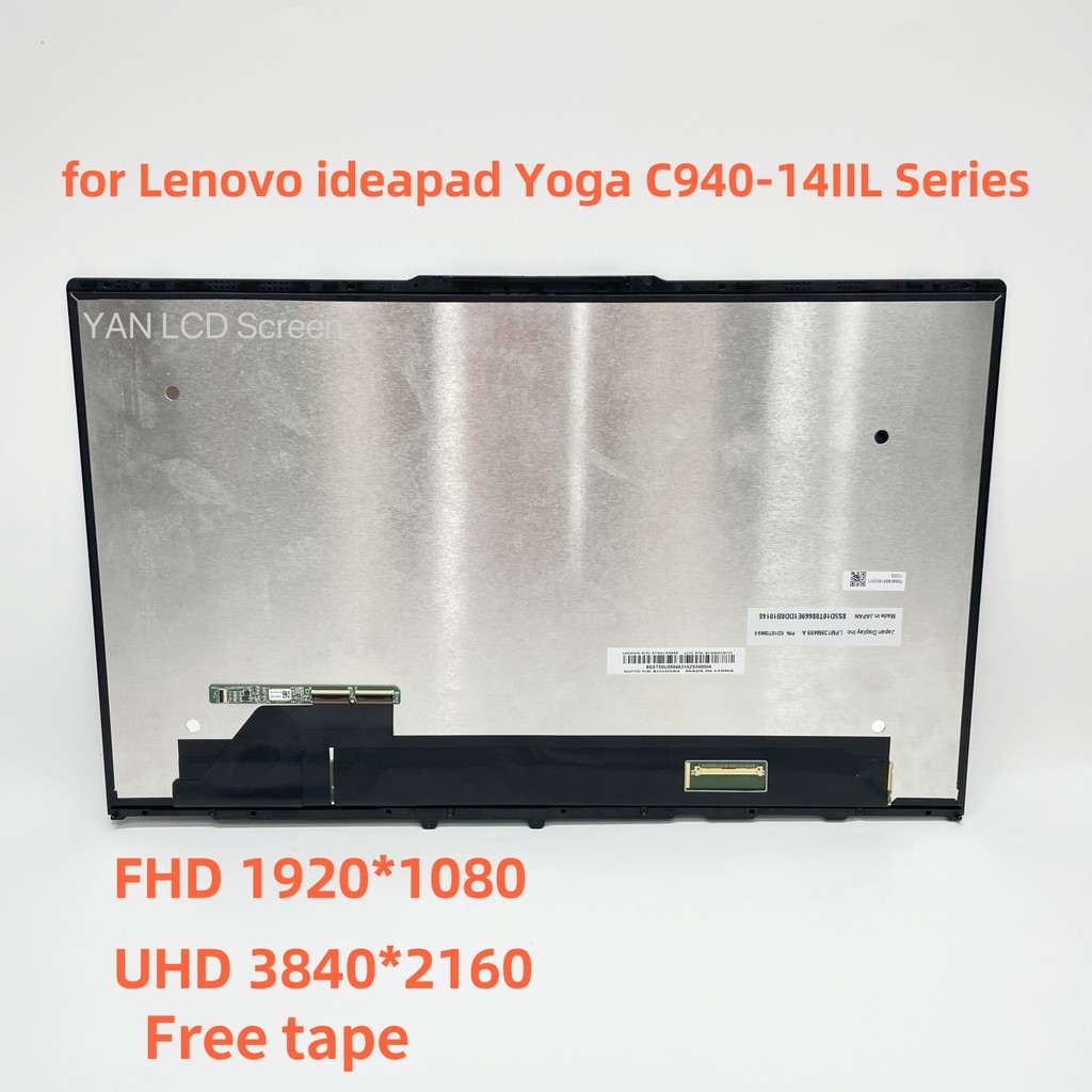 14.0" Original LCD Tou splay For Lenovo C940-14IIL 81Q9 UHD 4k FHD Screen Assembly 5D10S39596 5D10S3