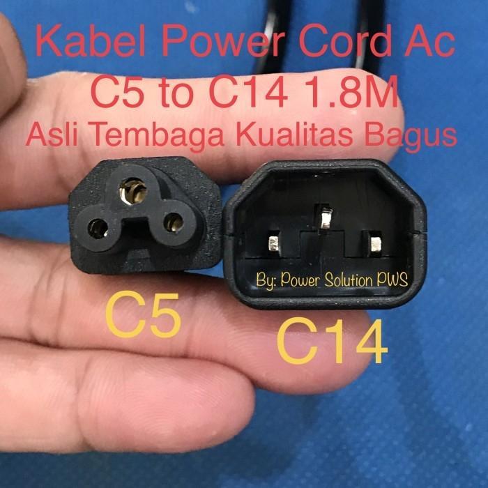 Kabel Power Ac Cord C14 to C5 / C14 to colokan Notebook / C14-adaptor - 1.8M