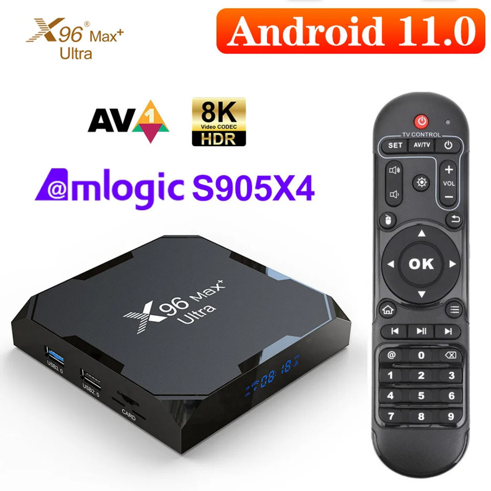 X96Max Plus Ultra TV Box Android 11 Amlogic S905X4 4GB/32GB 4GB/64GB TV BOX AV1 8K Wifi BT X96 Max M