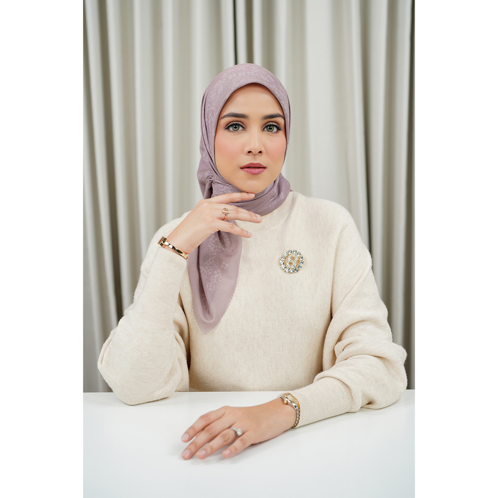 Buttonscarves Monogram Scramble Voile Square - Aurora