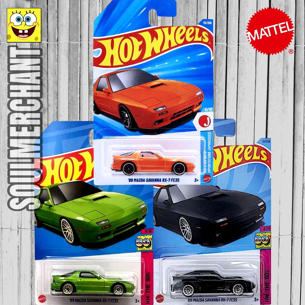 HOTWHEELS 89 MAZDA SAVANNA RX-7 FC35 HIJAU HITAM