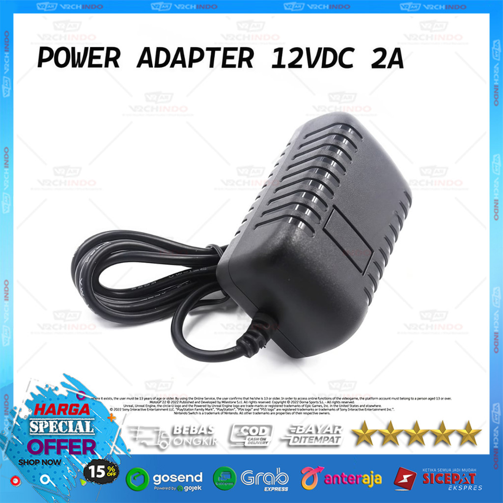 Adaptor Power 12V 2A Universal / DC Charger CCTV Camera Router Fan Lampu 