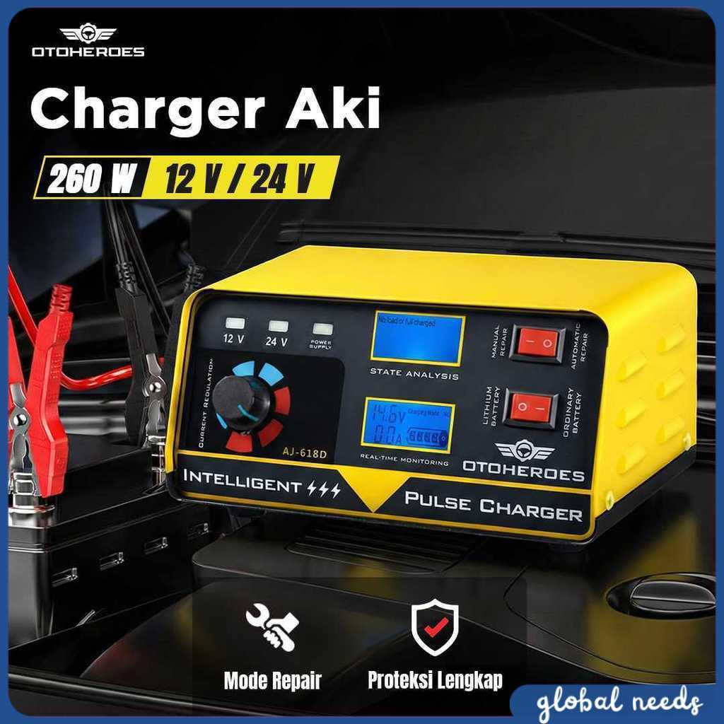 OTOHEROES Charger Aki Mobil Intelligent Battery Charger 12V/24V - AJ-618D