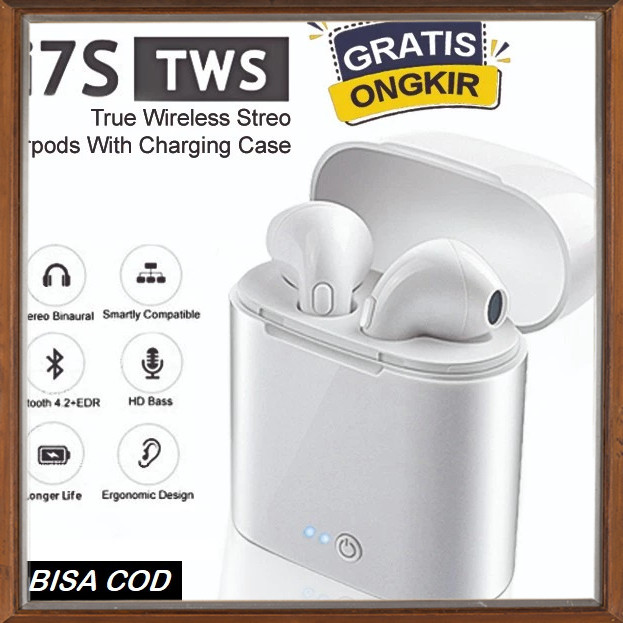 BARU Headset Bluetooth I7S Earphone Wireless Twins With Charging [SF]F03B TERBARU 2026 TERMURAH TERL