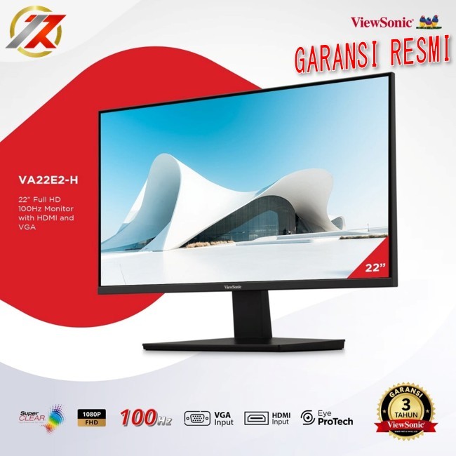 VIEWSONIC VA22E2-H 22" FHD VA 100Hz 5ms Adaptive Sync HDMI VGA | MONITOR 22" INCH VIEWSONIC VA22E2-H