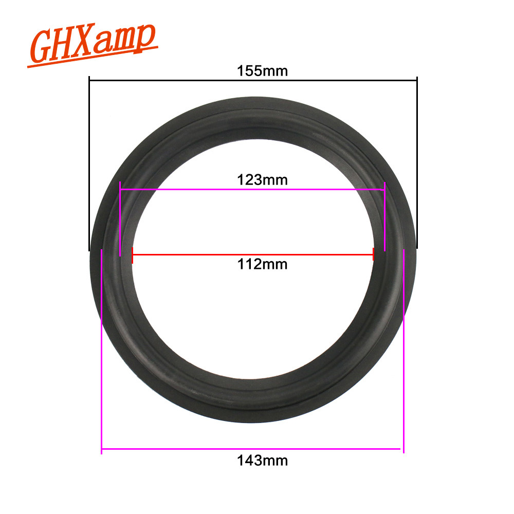 GHXAMP 6.5 In Size 155MM 143MM 123MM 112MM LoudSpeaker Rubber Surround Repair Conventional 2pcs
