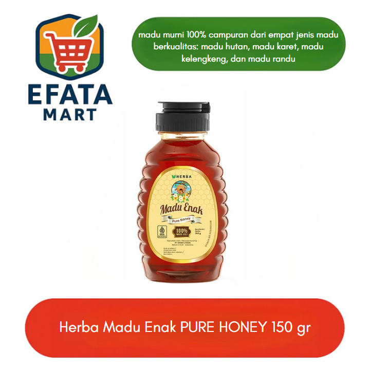 Herba Madu Enak Pure Honey 150 Gr Premium Plus Natural Asli Murni Madu Kelengkeng Karet Hutan Randu