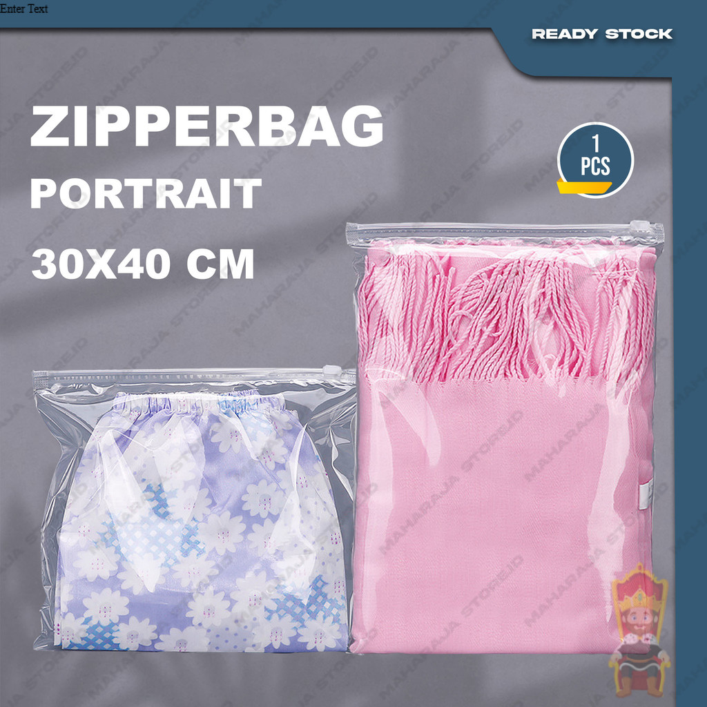 Pouch Plastik Ziplock Baju ZIPPER BAG Transparan Ukuran 30X40
