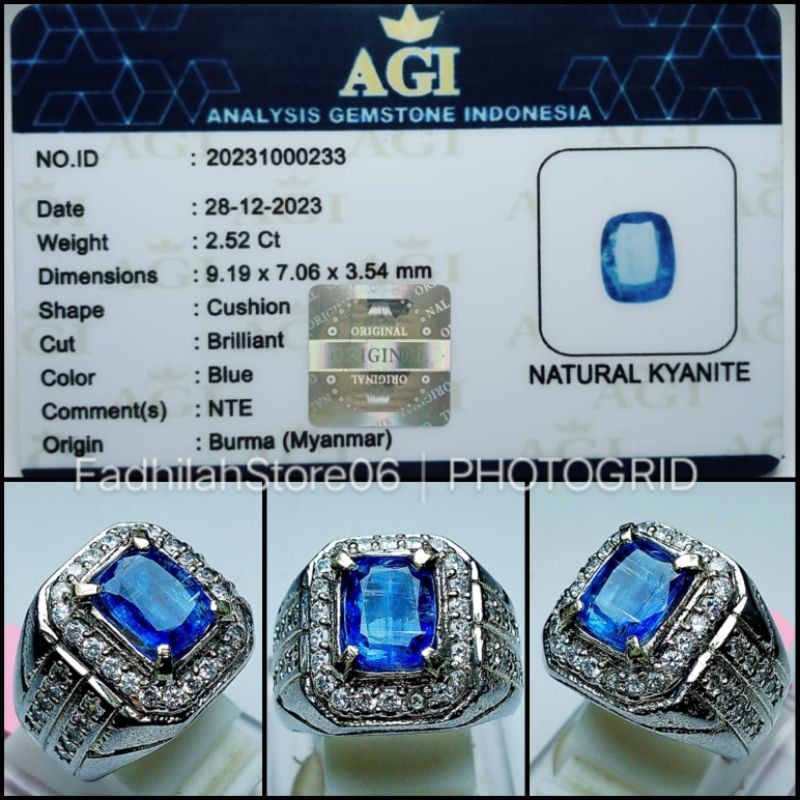 Natural Permata Blue Kyanite Cushion Cutting + Memo Lab