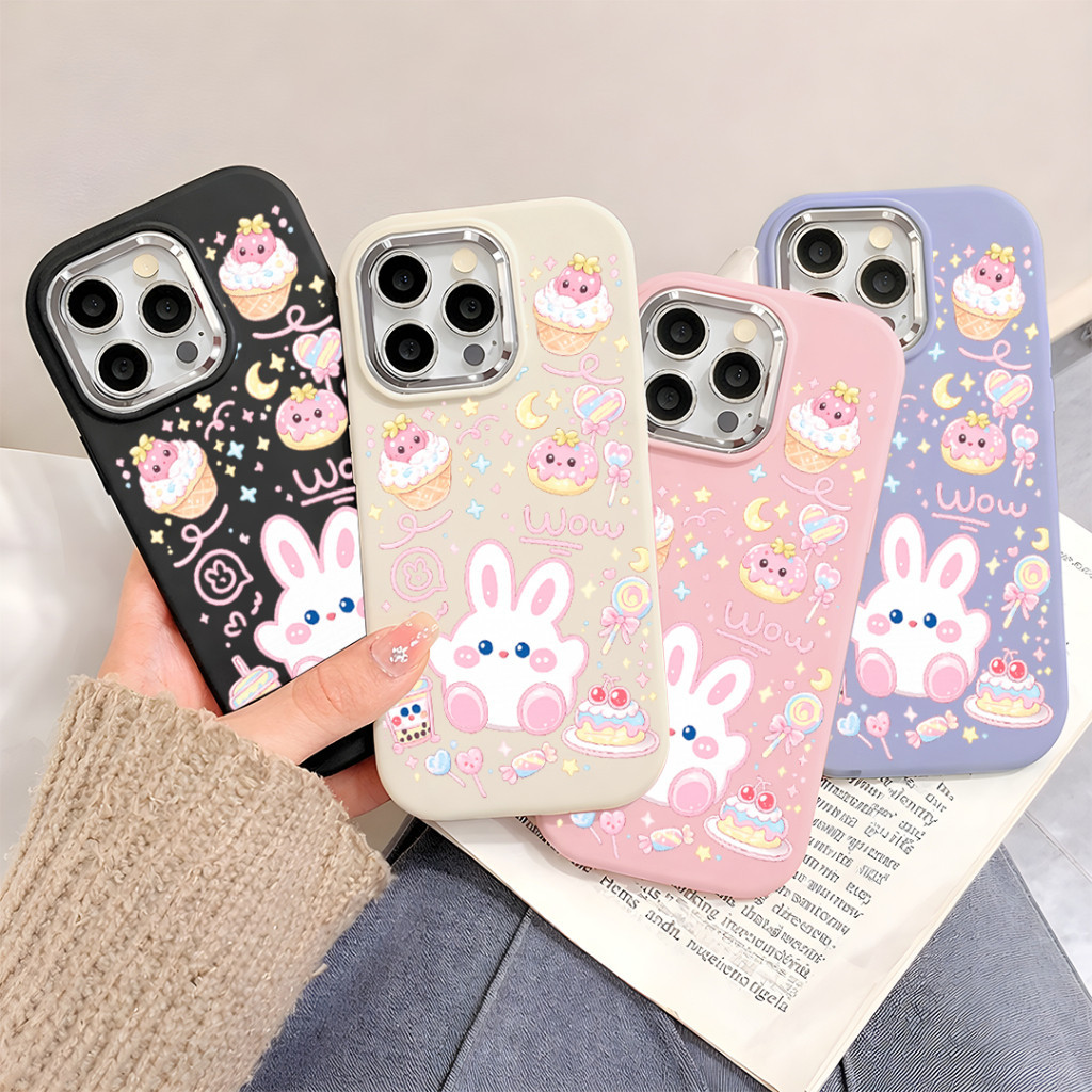 Casing VIVO Rabbit Cute Chubby Softcase Anti Shock Kompatibel untuk Y28 4G Y18/Y03 Y100 5G/Y200E 5G 