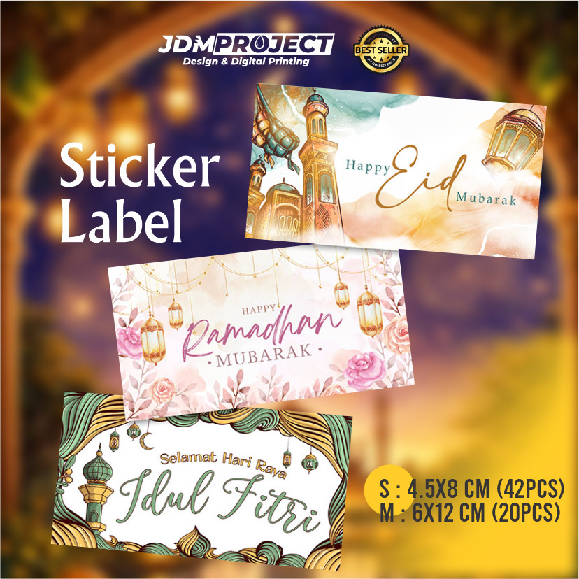 STIKER LABEL LEBARAN (KOTAK) | STIKER HAMPERS IDUL FITRI | STIKER DUS BOX