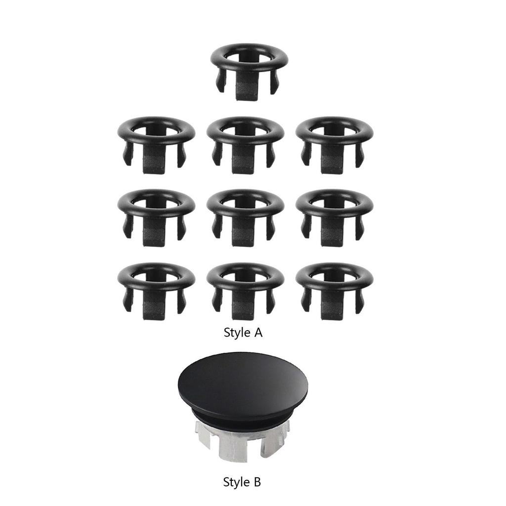 10x Basin Sink Overflow Cap Hole ert Cap Sink Overflow Cover, Sink Overflow Ring for Restroom Bathtu