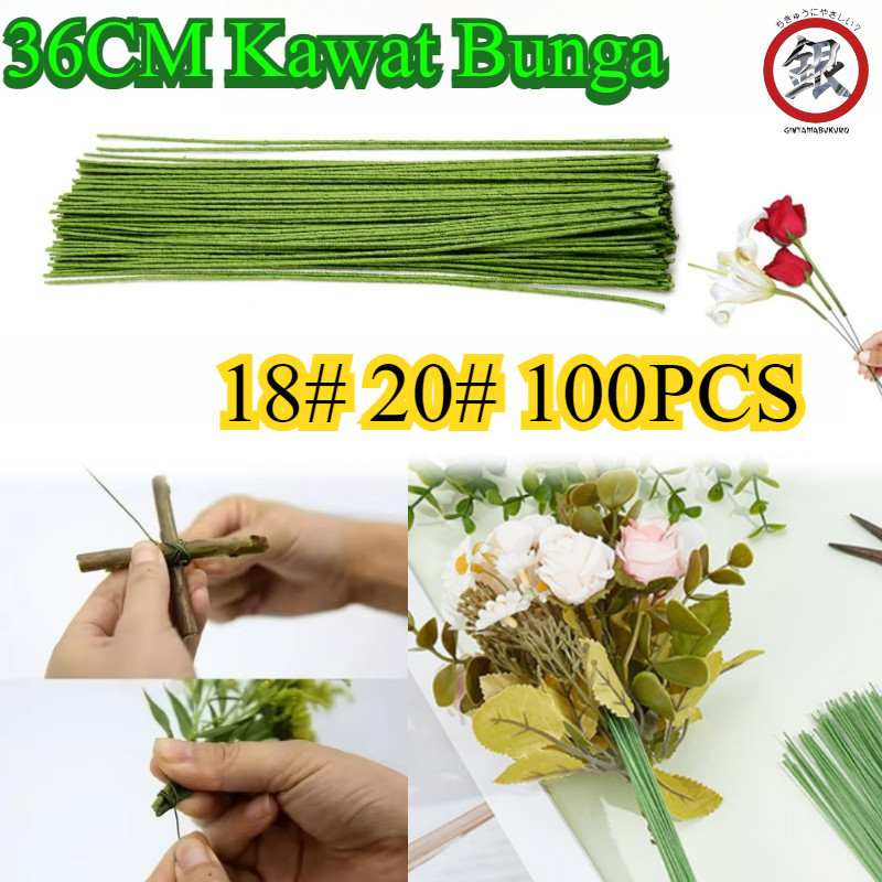 100PCS 36CM  Kawat Tangkai Bunga/ Kawat Bunga/ Stick Bunga/ Ranting Bunga Stick/ Buket Bunga Besi Bu