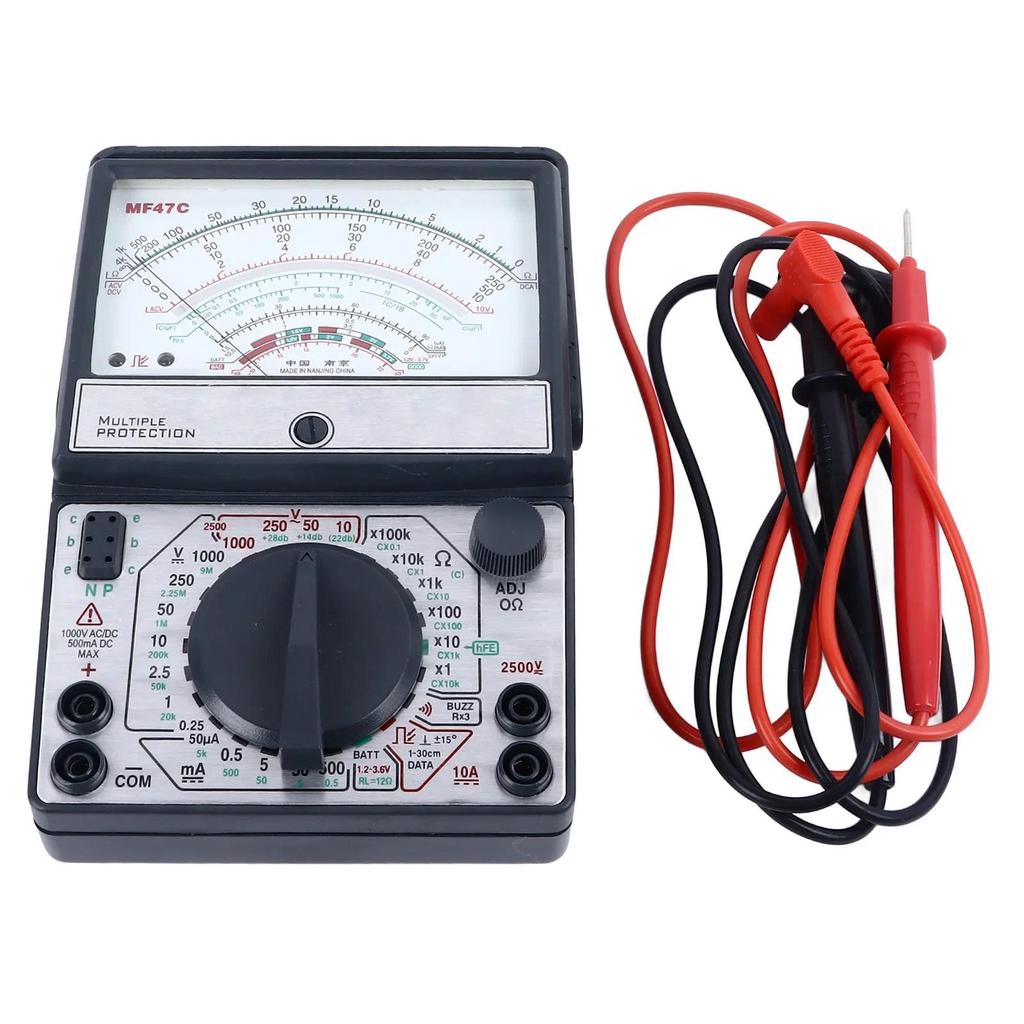 Portable MF47C Analog Pointer Multimeter Pointer Type Multimeter High Accuracy Anti Burning Buzzer A