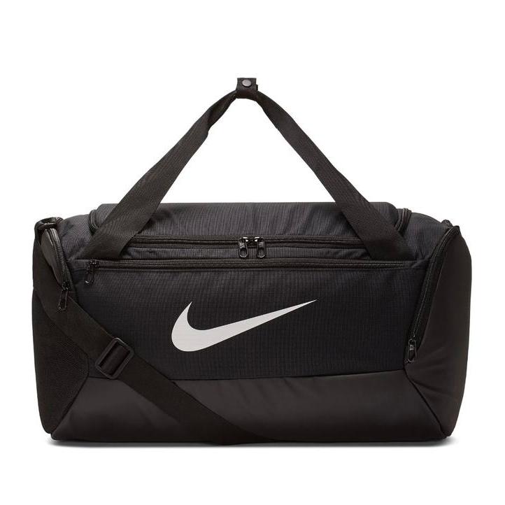(100% ORIGINAL) Nike Duffle Bag Brasilia Small Training Duffel Gym Bag Fitness Black White Swoosh Sl