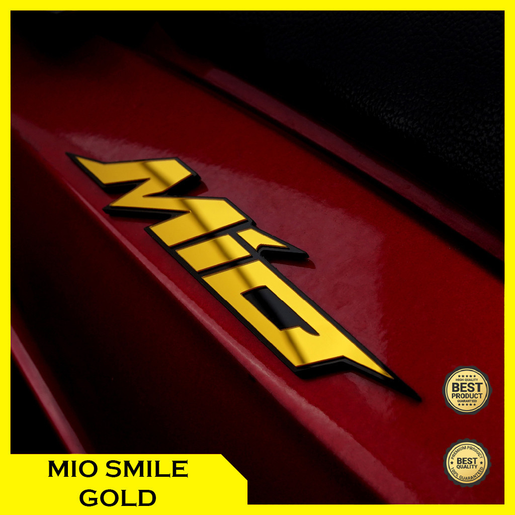 2PCS EMBLEM MIO TIMBUL 3D LOGO MIO JAPAN EMBLEM MIO TIMBUL LOGO MIO SPORTY STIKER MIO STRIPING MIO