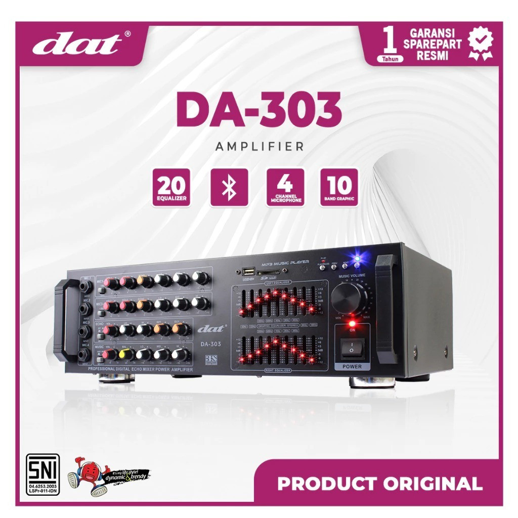 AMPLI DAT DA303 DSP AMPLI DAT DA 303 DSP AMPLIFIER DAT EQUALIZER PLUS BLUETOOTH