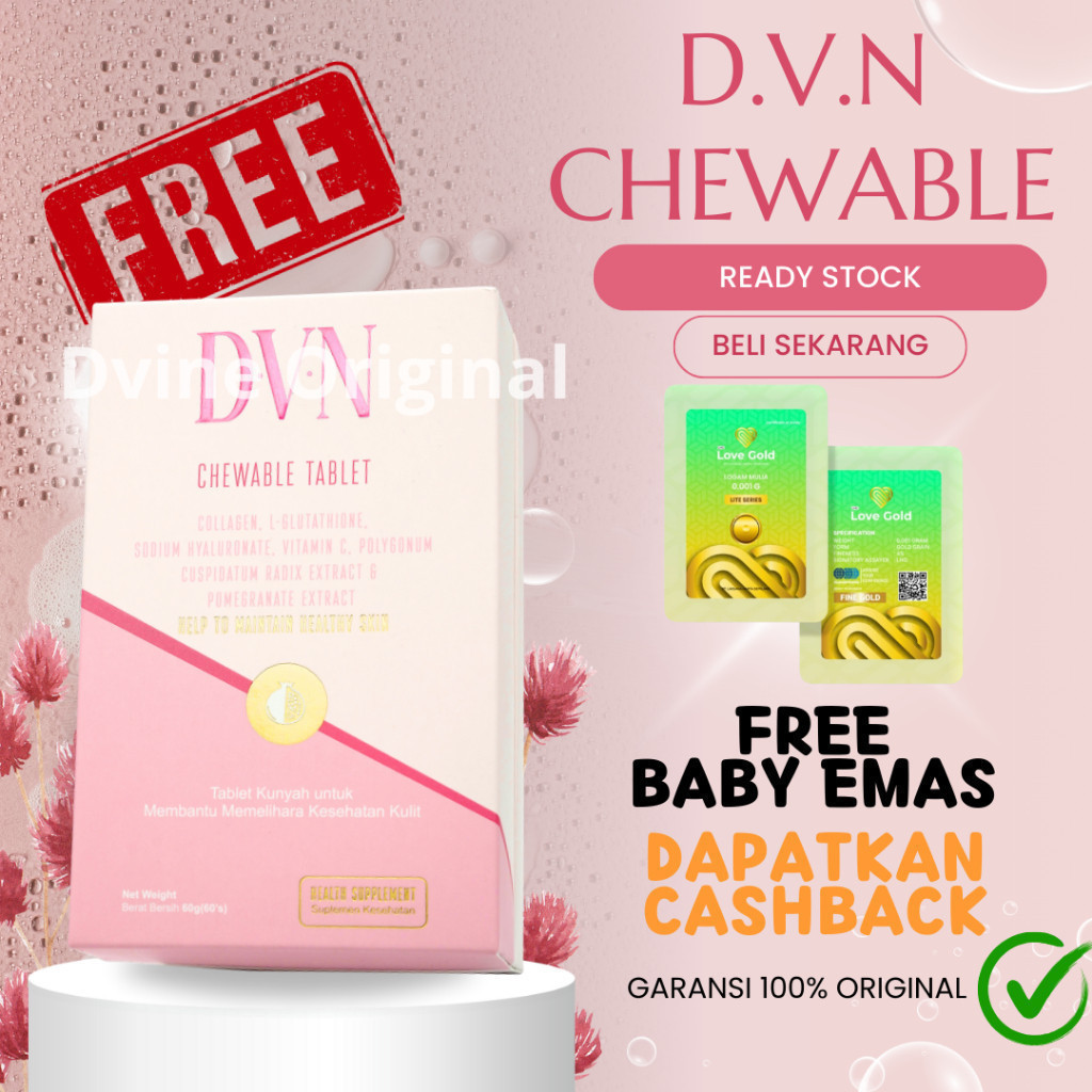 FREE EMAS DVN Original Collagen Pemutih DVN Termurah Promo DVN COLLAGEN ORIGINAL 100% ISI 60 BUTIR R