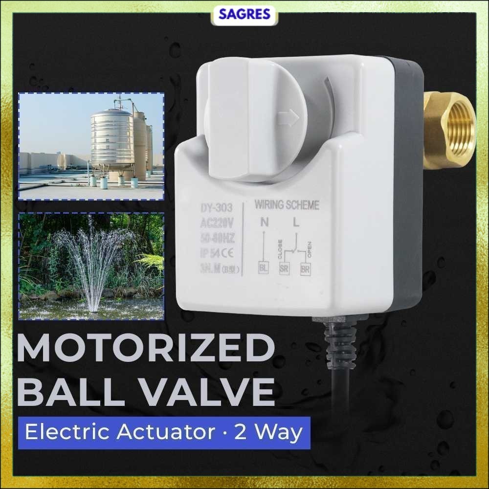 Brass Motorized Ball DN15 Valve Type Electric Actuator 2 Way - DY-303