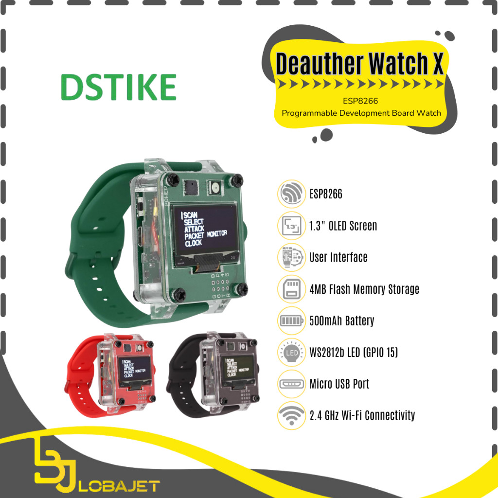 DSTIKE Deauther Watch X - ESP8266 Programmable Development Board Watch