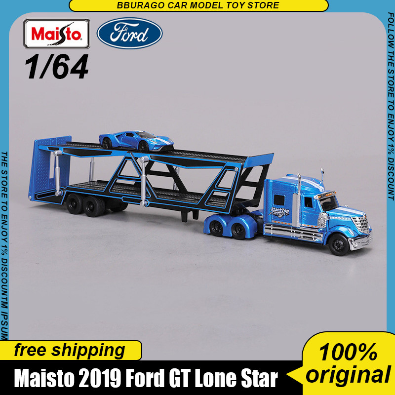 New In Stock Maisto 1:64 International Lonestar 2019 Ford Gt Heavy Transport Vehicle Alloy Miniature