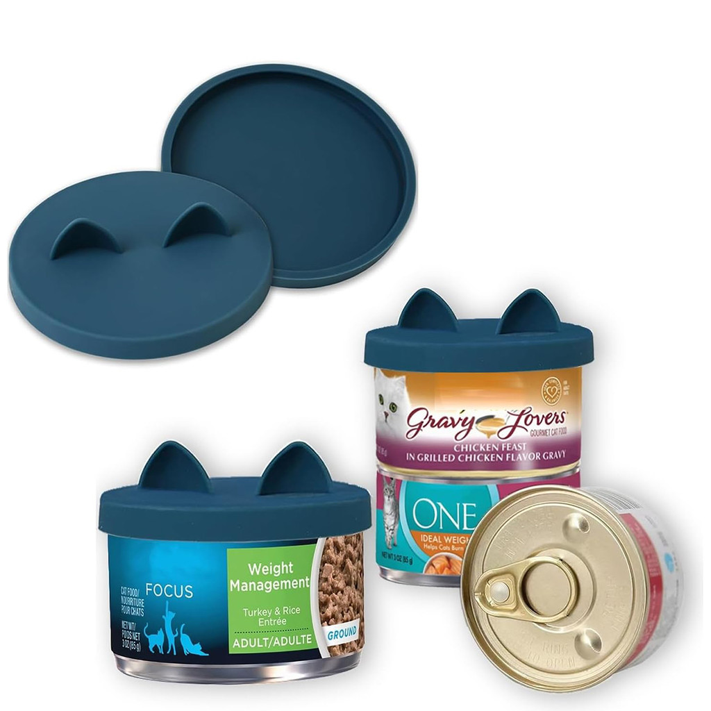Silicone cat food can lid, pet feeng supplies, pet food can supplies, meum-sized foldable can lid fo