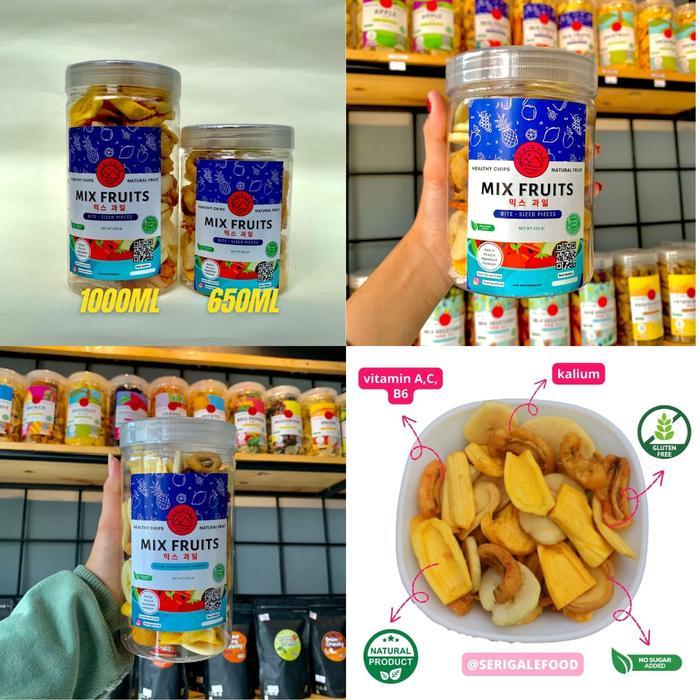 MIX KERIPIK BUAH & MIX KERIPIK SAYUR 850 ML | KERIPIK SAYUR BUAH PREMI - MIX BUAH, 650ML