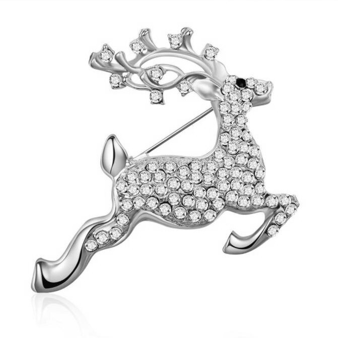 Bros Rusa Aksesoris Natal Hadiah Natal Pria dan Wanita Berlian Penuh Bros Halus