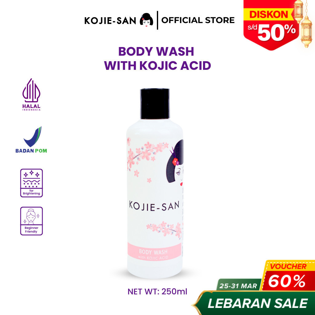 KOJIE-SAN Body Wash 250ml Soap Whitening Moisturizing With Kojic Acid Mencerahkan Kulit