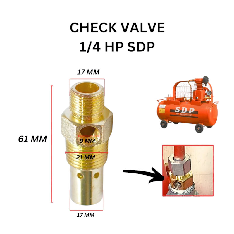 Check Valve Kompresor 1/4 HP SDP | Katup Satu Arah | Klep Tangki Kompresor Angin