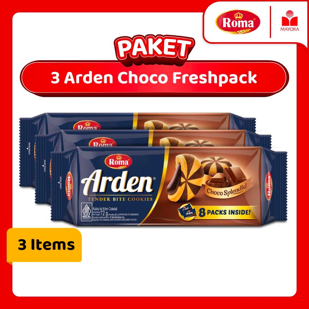 Paket 3 Roma Biskuit Arden Choco Splendid Freshpack