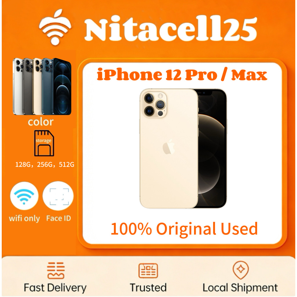 IPHONE 12 PRO 12 PRO MAX WIFI ONLY 128GB/256GB/512GB Bekas Second Original Mulus Fullset Game/Live/M