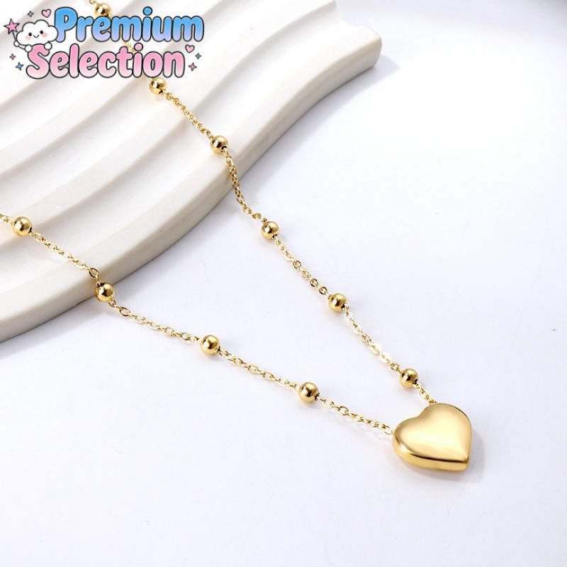 Kalung titanium wanita Korea Kalung titanium stainless steel Lapisan emas kalung cinta/Kalung titani