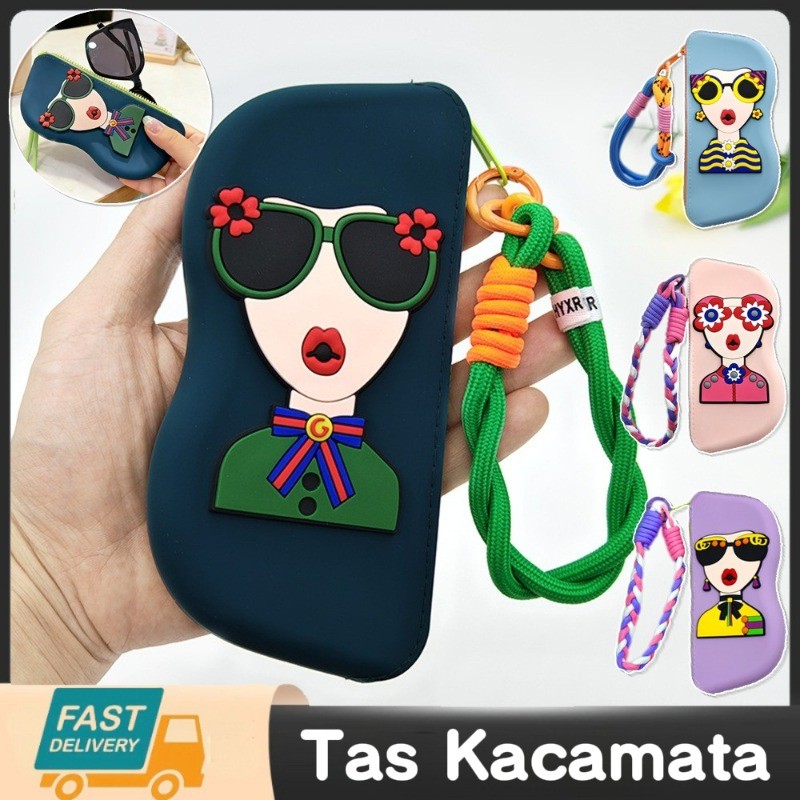 Tas Kacamata Sunglasses Pouch Pouch Kacamata Tas Penyimpanan Kacamata Silikon Anti Gores Tahan Lama 