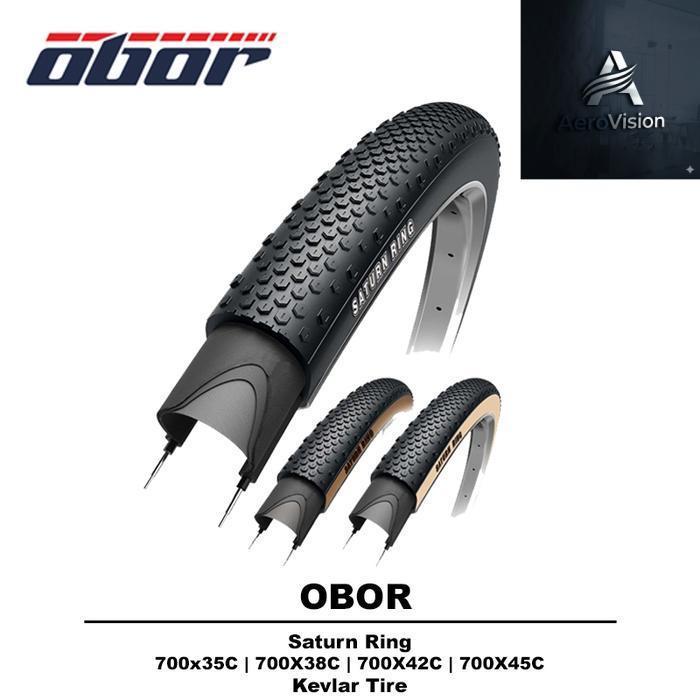 aero- Obor Saturn Ring 700C Kevlar Tire Ban Luar Sepeda - 700x35C