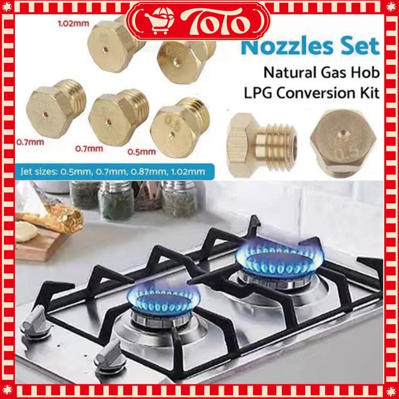 Spuyer Kompor Tanam Semawar Gas 5PCS/Set Bahan Kuningan Ukuran 0.5-1.02MM Fungsi Kontrol Api Tahan L