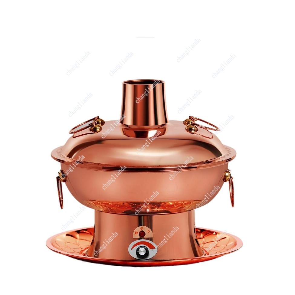 Copper OldFashioned Electric Grill DualUse Charcoal Pure Red Copper Old Beijing TwoFlavor Hot Pot Co