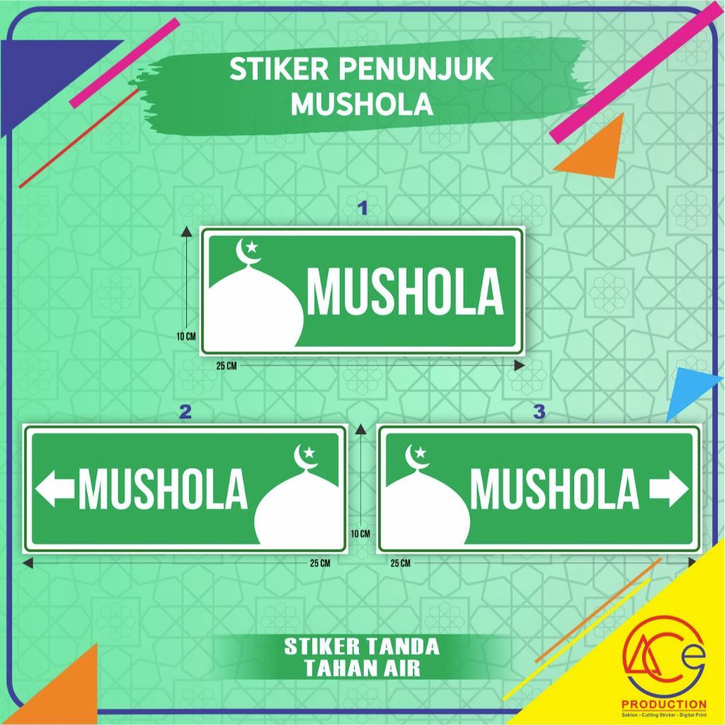 STIKER MUSHOLA STIKER PENUNJUK MUSHOLA