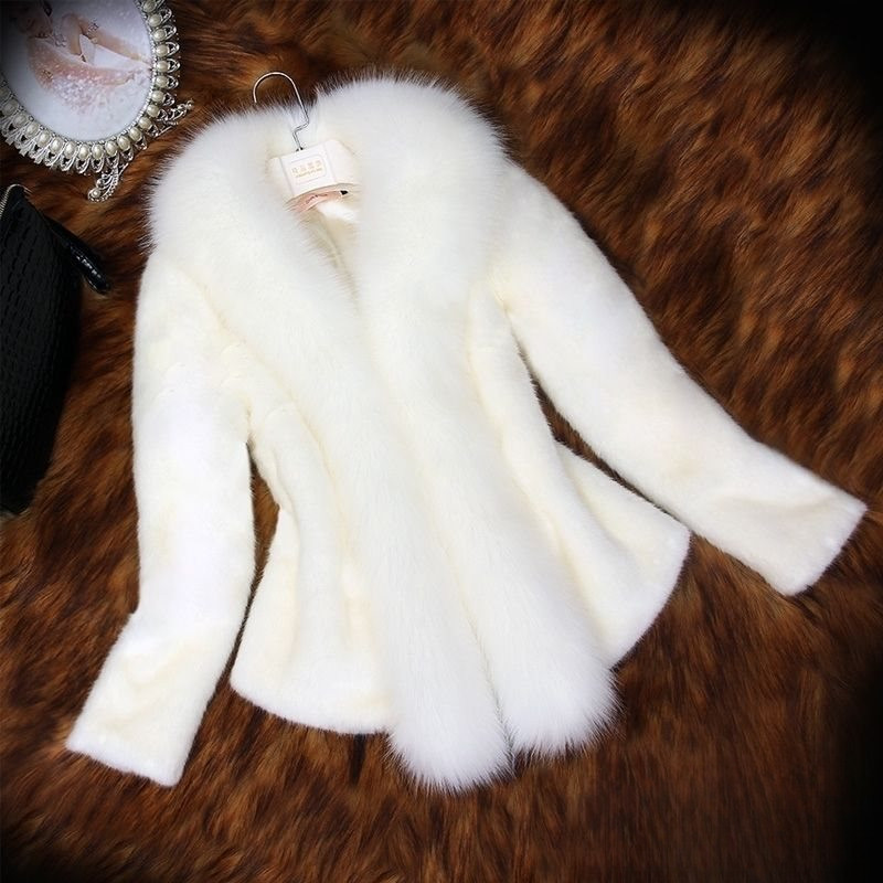 Winter New Fur Coat for Women, Short Style, Rex Rabbit Fur2025Mink Fur Coat with Fox Fur Collar Slim