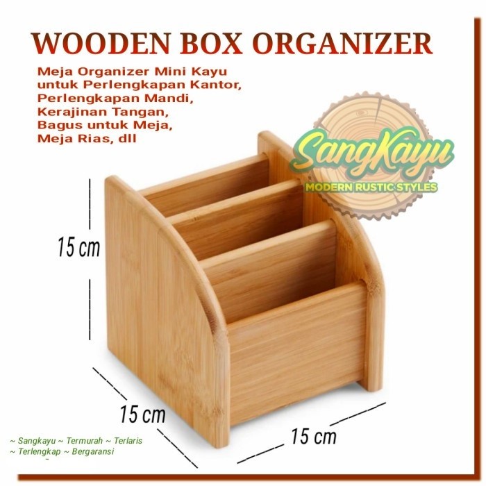 Kotak penyimpanan serbaguna storage box kayu remot box tempat pekakas - KAYU MAHONI